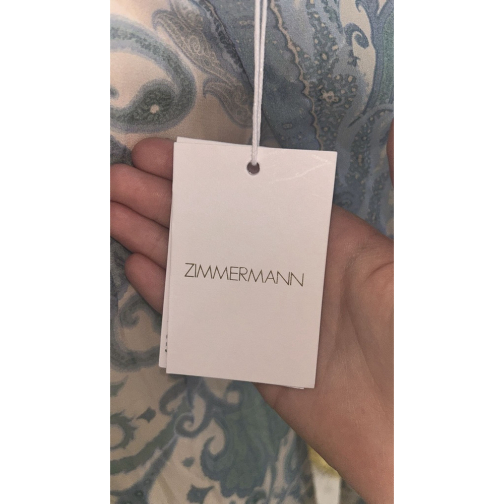 Zimmermann Illuminate Turquoise Paisley Long Sleeve Maxi Dress Size 8 (2) - Picture 12 of 16